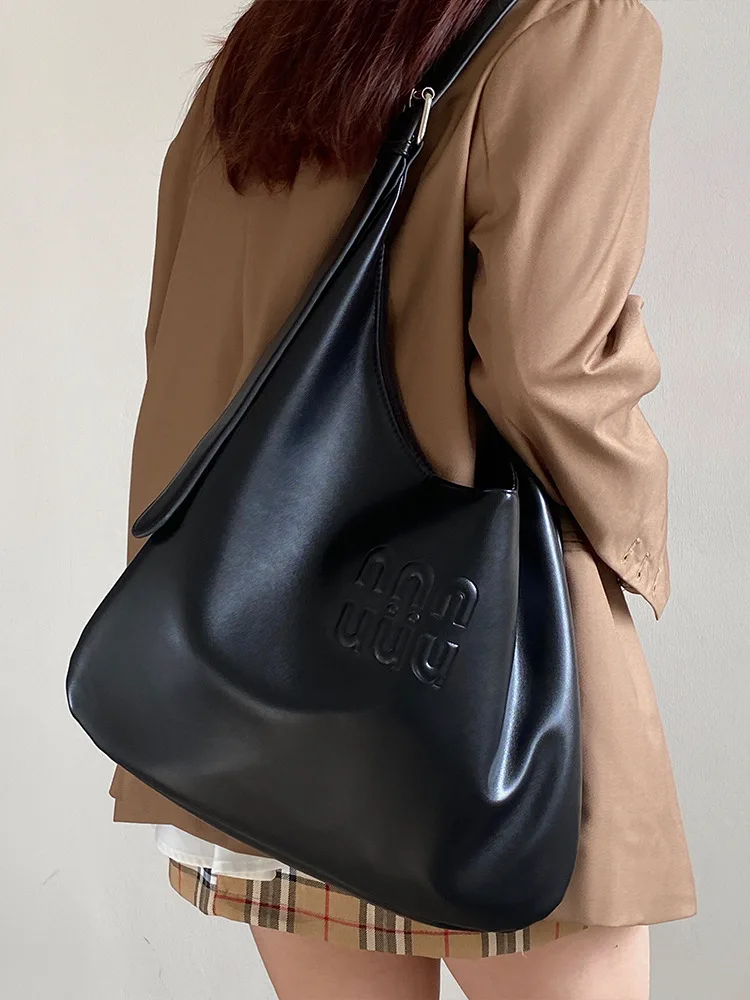 CGCBAG-Bolso de hombro de cuero suave para mujer, bolsa de mensajero de lujo de diseñador de moda, bolso de mano femenino de alta calidad, capacidad Lage