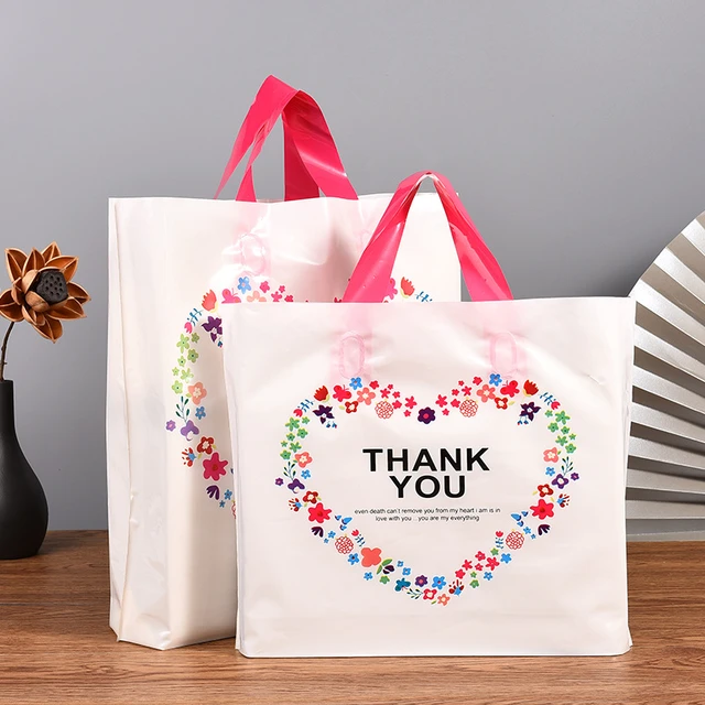 50pcs Gift Bag Shopping Bags Gift Plastic Bags With Handle