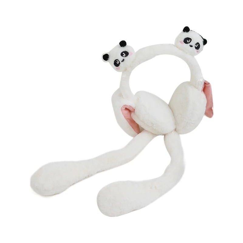 Soft and Warm Panda Plush Ear Warmers for Winter Outdoor Activities Keep You Warm in Cold Weather for Halloween