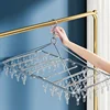 Fold Stainless Steel Windproof Clothespin Laundry Hanger Clothesline Sock Towel Bra Drying Rack Clothes Peg Hook Airer Dryer 4mm 5