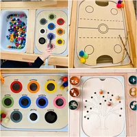 Children Montessori Sensory Tray Board Game Wooden Color Sorter Parish Open Learning Movement Training Educational Puzzle Toys 2