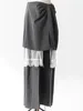 ZMEENNA Gray Stripe Patchwork Skirt Gauze Pants 2 Piece Sets For Women 2025 Spring Fashion Female New Elegant Pants ZM616 5