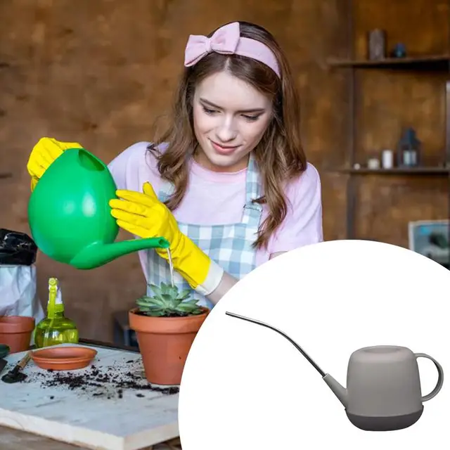 1L Öntöző Edény Fém Hosszú Szájú Zöld Növény Öntözés Kerti Víz Can Színes Vízforraló Kertészet Szerszám - Image 4