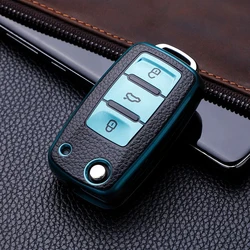 Premium Car Key Case Cover - TPU Leather Anti - Scratch Protection, 360° Full Surround (Green)