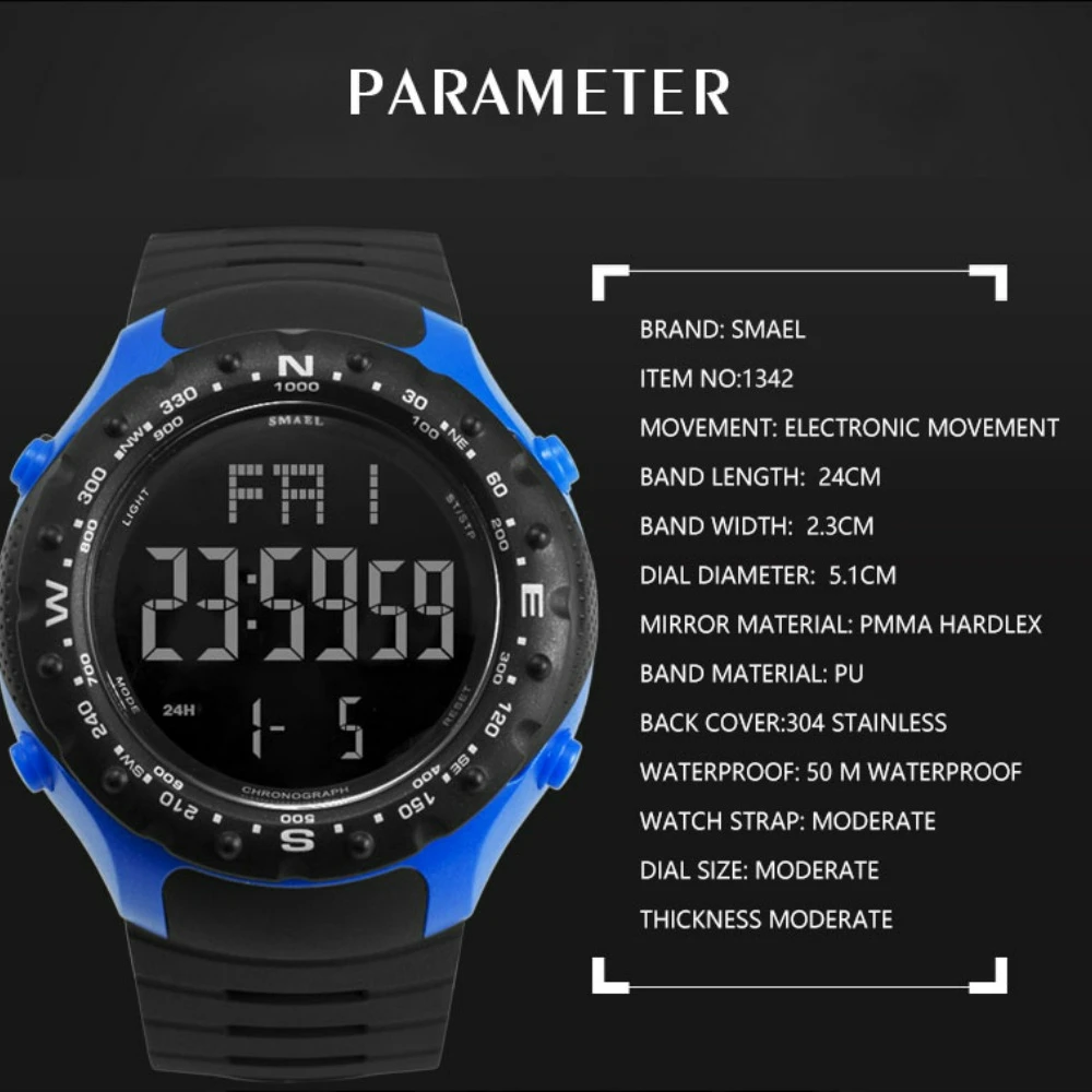 2024 New Multifunctional Sport Watches Fashion Single Display Outdoor Trend Male and Female Students Electronic Watch Relogio