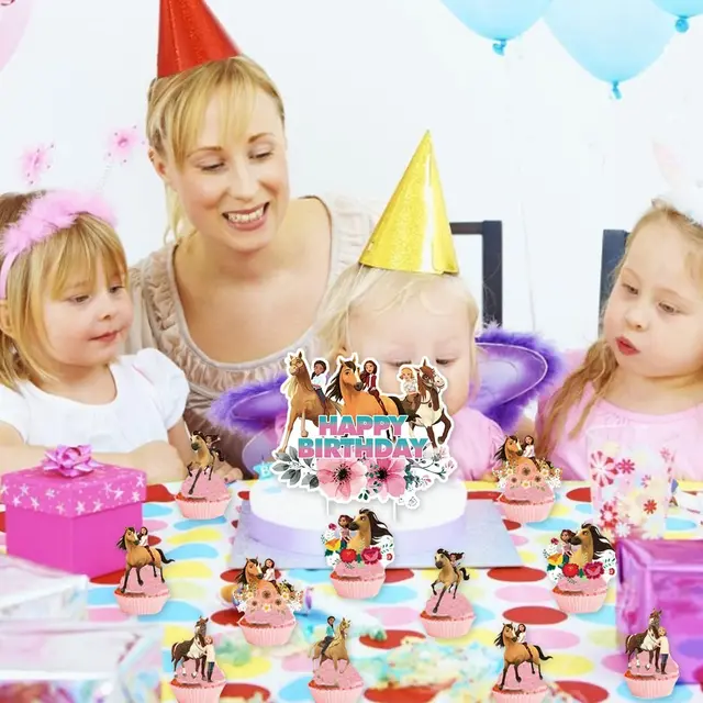 25 Decorazioni Torta Compleanno - Topper Cartoon Per Feste Bambini Tema Party - Foto 5
