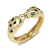 KDLUN Fashion Leopard Bracelet Gold Color Animal Cuff Bangle For Women Black Enamel Alloy Statemen Jewelry Big Accessories 2024 1