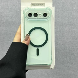 Shock - Absorbent Silicone Case with Magnetic Wireless Charging Capability - Clear TPU Phone Cover for VIVO X300FE (Green)