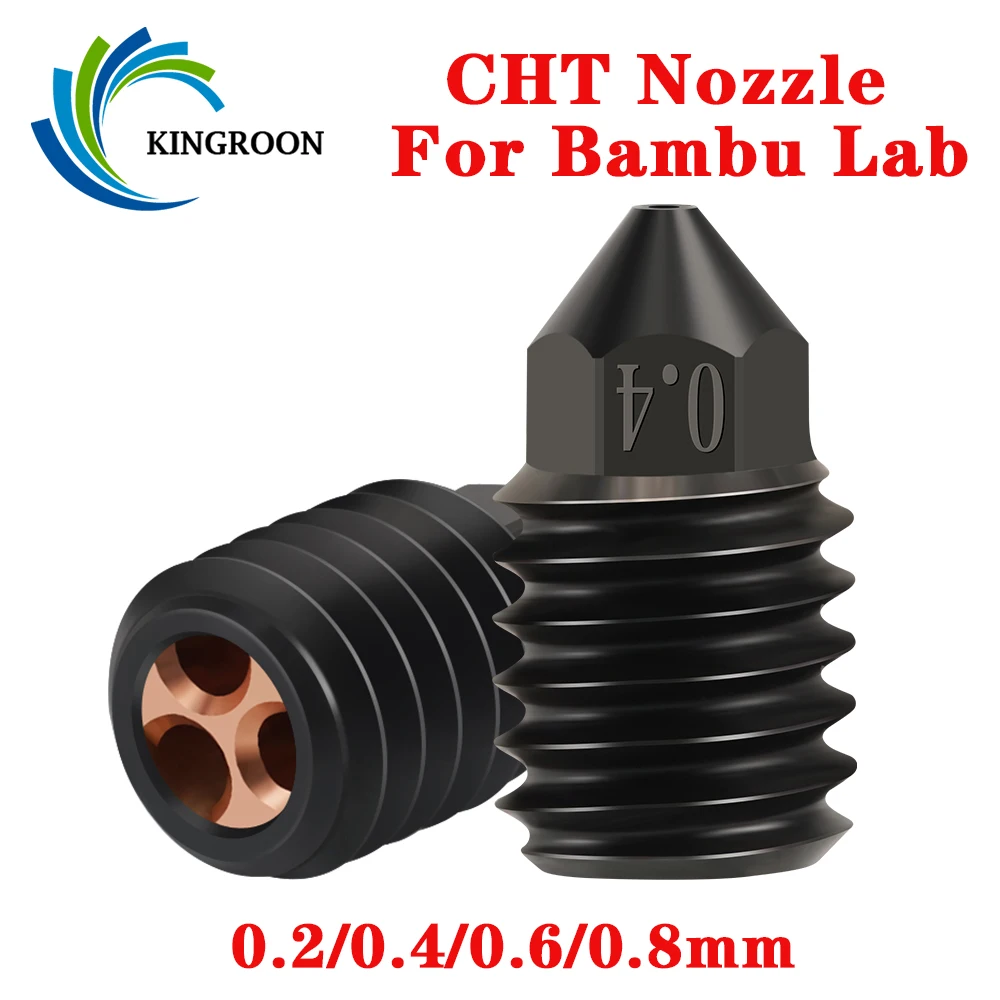 Bambulab CHT 깍지 경화 강철 클론 고유량 깍지, Bambu Lab x1c p1p 업그레이드 핫엔드 3D 프린터용, 1 개, 2 개, 3 개