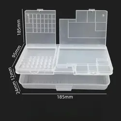 Transparent Plastic Storage Box for Electronic Components and Small Screw Accessories (Silver)