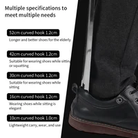 1pcs Portable Home Supply Stainless Steel Shoes Lifter Shoespooner Durable Tool Wearing Long Handle Pull Professional Shoehorns 2