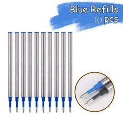 Premium Stainless Steel Ballpoint Pen with Replaceable Refill for Office and School Use (Blue refill-10pcs)