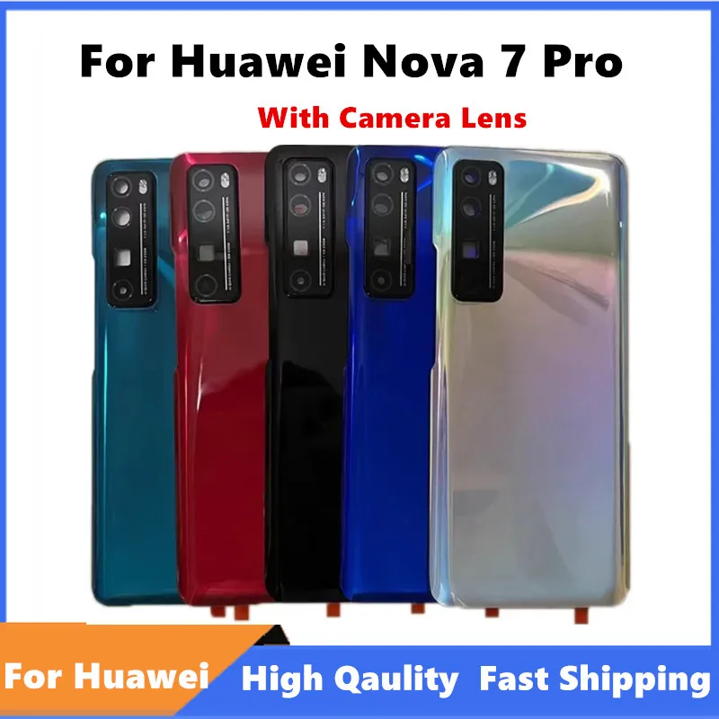 

6.57" Back Cover For Huawei Nova 7 Pro 5G JER-AN10 AN20 Battery Case Cover Glass Rear Door Housing with Camera Frame lens
