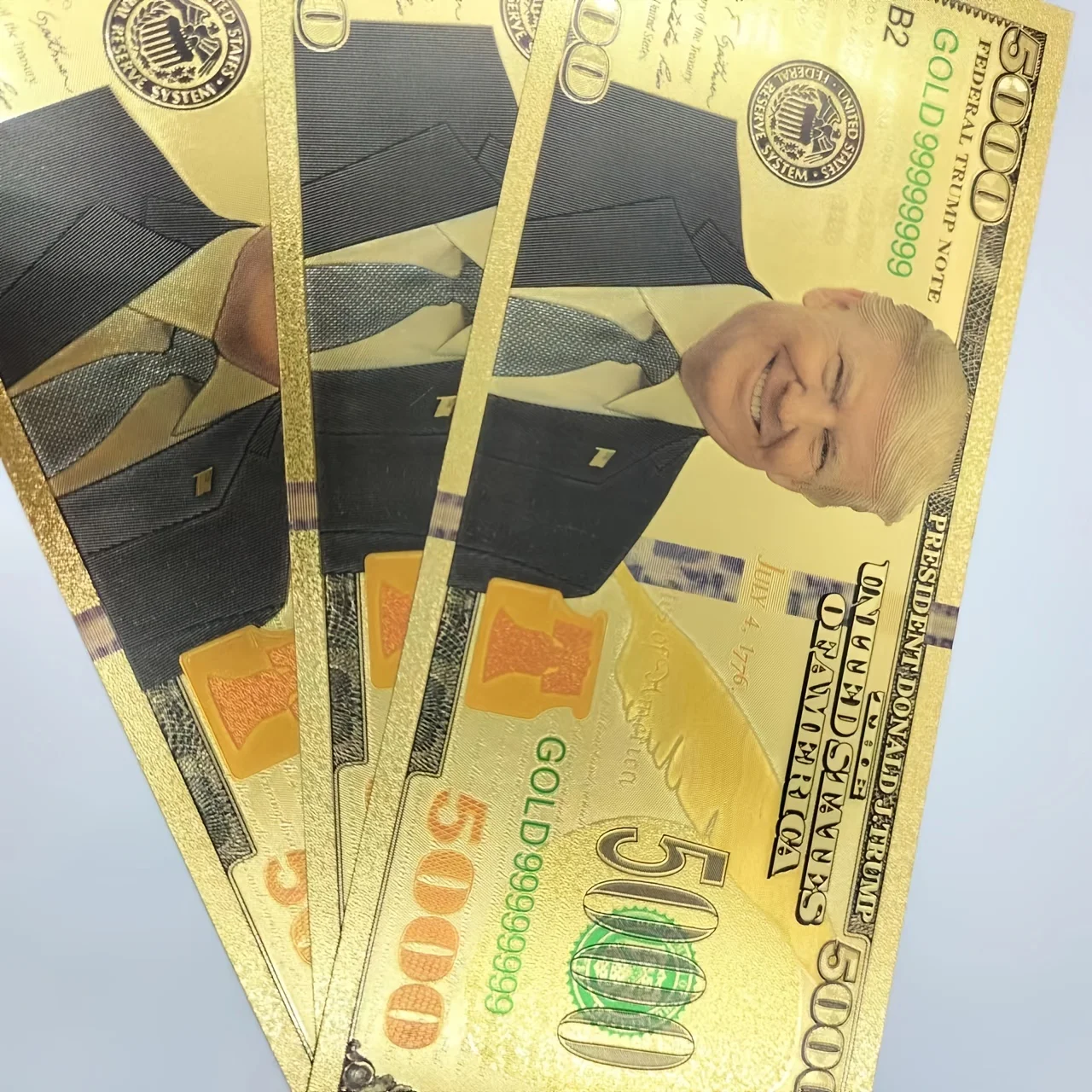 트럼프 미국 돈 금도금 기념 메달 달러 5000 프레지던트 컬렉션 골드 지폐 - G마켓 모바일