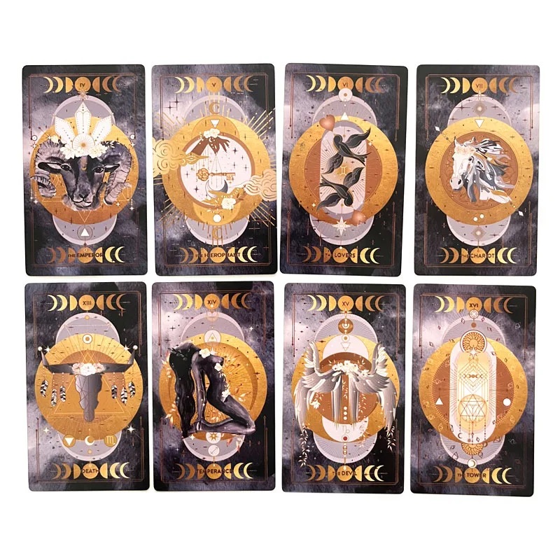 12x7cm The Lucine Divination Tarot Midnight Tarot Cards for Beginners with Guide Book 4