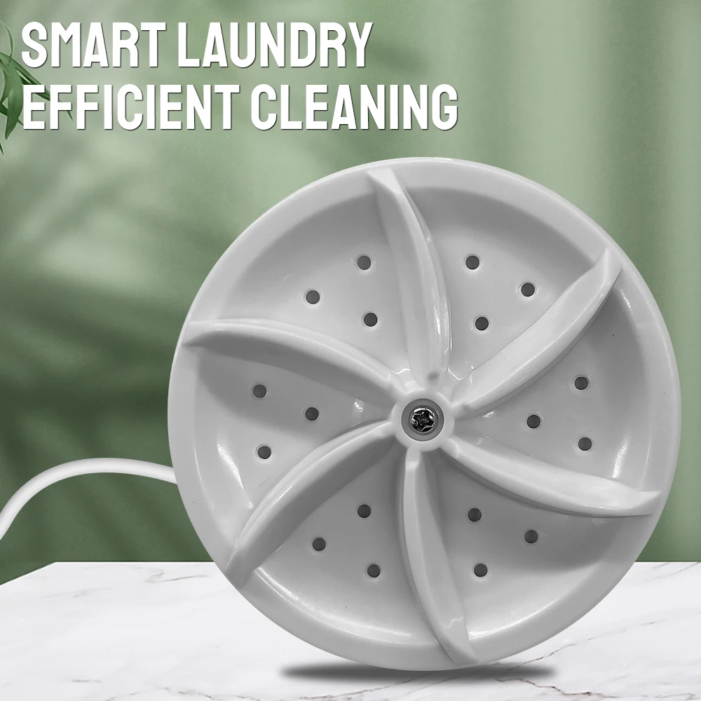 Washing Machine Mini Ultrasonic Rotating Turbine USB Multifunction Removes Dirt Clothing Wash Dishes Travel Home