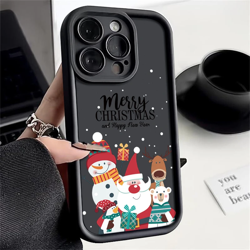Festive Christmas Pattern Shockproof TPU Silicone Phone Case