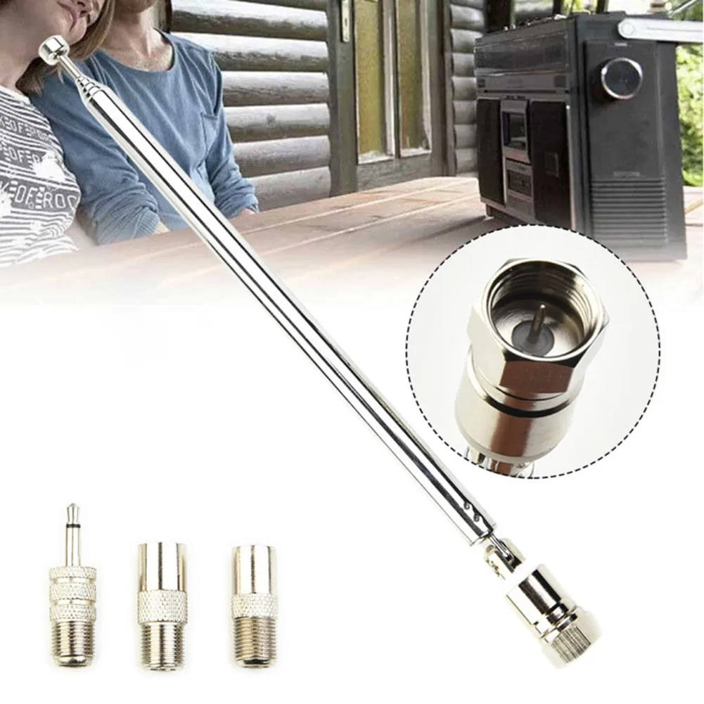 

4pcs/set Telescopic DAB FM Radio Aerial With 3 Adapter HiFi AV Receiver System Antenna Adapters Car Accessories