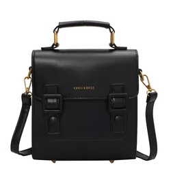 Retro Backpack Women's Bag 2021 New Belt Decoration Flip Backpack Fashionable British Style Hand Bill of Lading Shoulder Bag