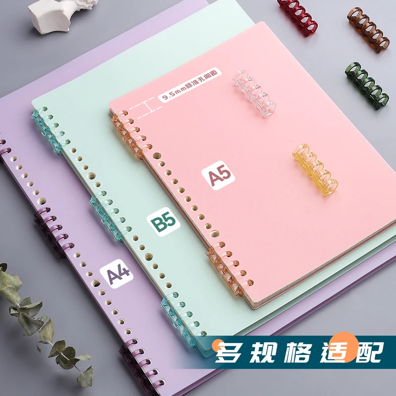 Folhas a4 a5 b5 20 Buraco Pasta Transparente pp Solto-folha Capa Índice Divisor Separador Notebook Acessório Artigos de Papelaria Útil 6 - Imagem 5