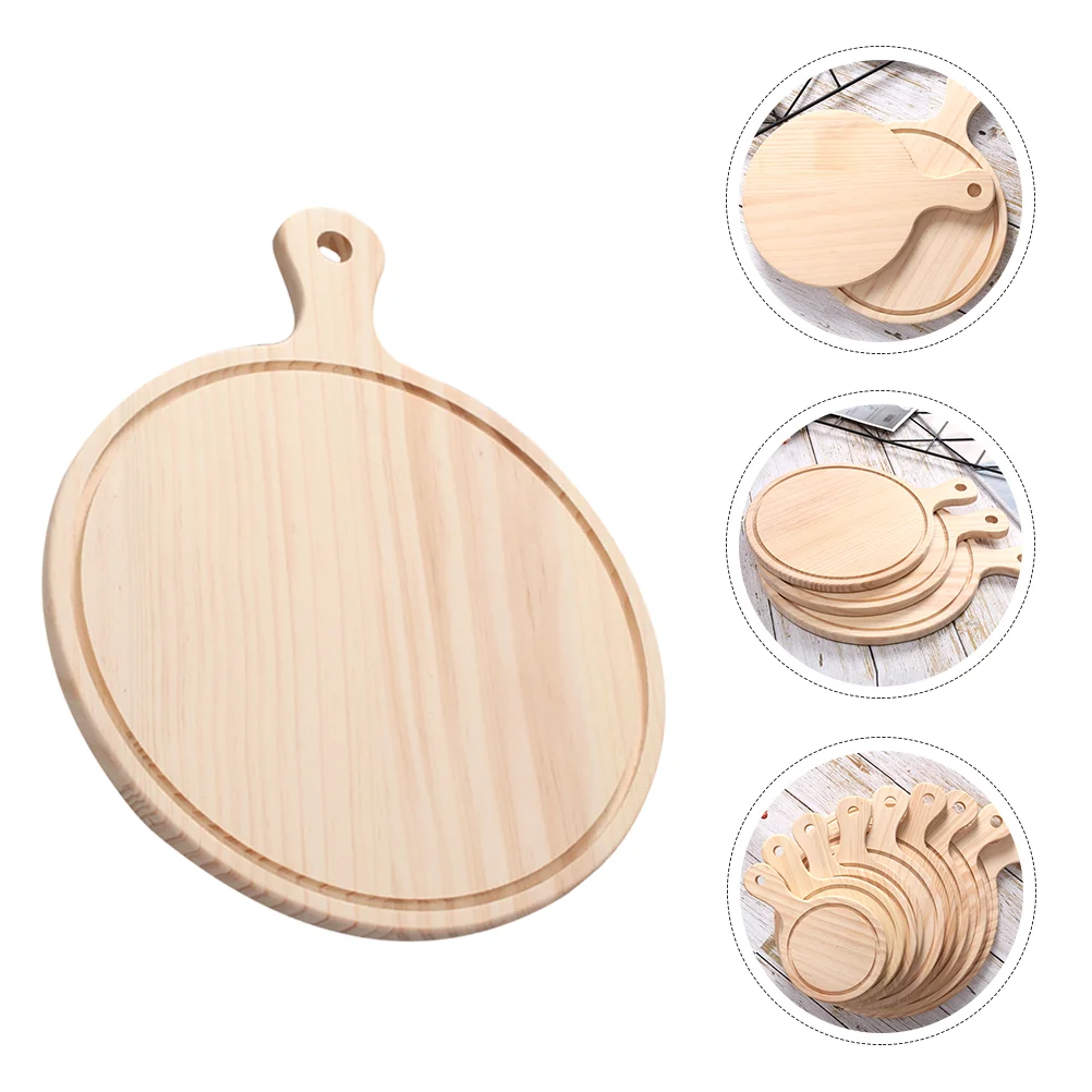 

Wooden Pizza Board Round Pizza Paddle Pizza Peel Steak Serving Tray Snack Bread Sushi Plate Kitchen Baking Tools Plato