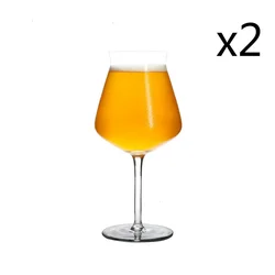 Premium Craft Beer Glass - Exclusive IPA & Wheat Beer Goblet - 450ml 15oz (2 Pieces Glass)