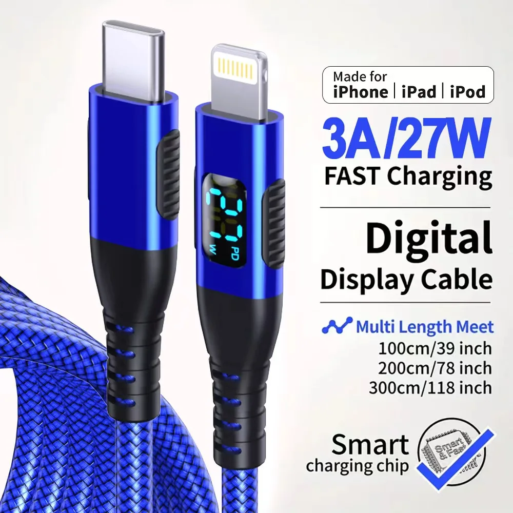 Premium 10FT Nylon Braided USB-C to Lightning Fast Charging Cable
