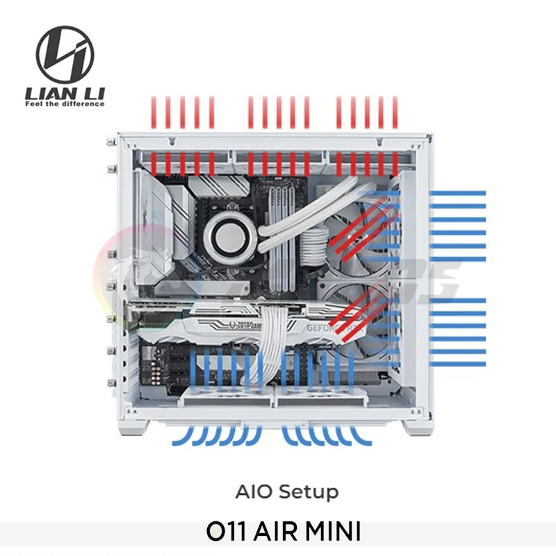 LIAN LI O11 AIR MINI Case Aluminum Support ATX/M-ATX/ITX Mainboard,PC Water  Cooling Gamer Gaming Cabinet USB 3.0/3.1 White