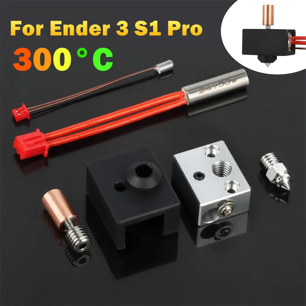 Atualização Hotend Kit para Ender s1 Pro Cr10 Inteligente Bimetálico Heat Break Garganta 24v 40w 50w Kit Extrusora J-cabeça 1.75 mm Peças 3d