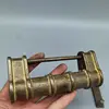 Exquisite Old Chinese Brass Copper Handmade Old Fashioned Lock Key Statue 3