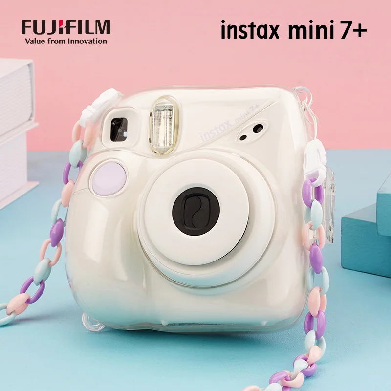 Original Fujifilm Instax Mini7+ SE Camera Fuji  Instant Camera Film Camera Film Wrist Strap Birthday Christmas for Girl Gift