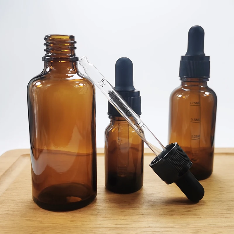 Reise-Tropfflasche für Parfüm mit Skala, 5ml-100ml, Reagenz-Tropfbehälter, Bernsteinfarbenes Glas, Aromatherapie-Flüssigkeitsbehälter mit Pipette, Nachfüllbar – Detail 3