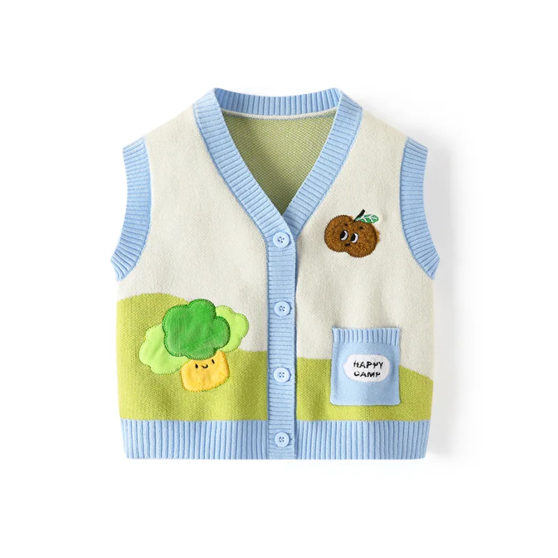 귀여운 소녀 스웨터,  소년 니트, 어린이 조끼, 아동복