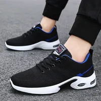 2024 Men's Shoes Spring fashion 2024 lace-up Soft sole sports single shoes flying woven Casual style men's Running shoes sneaker 4