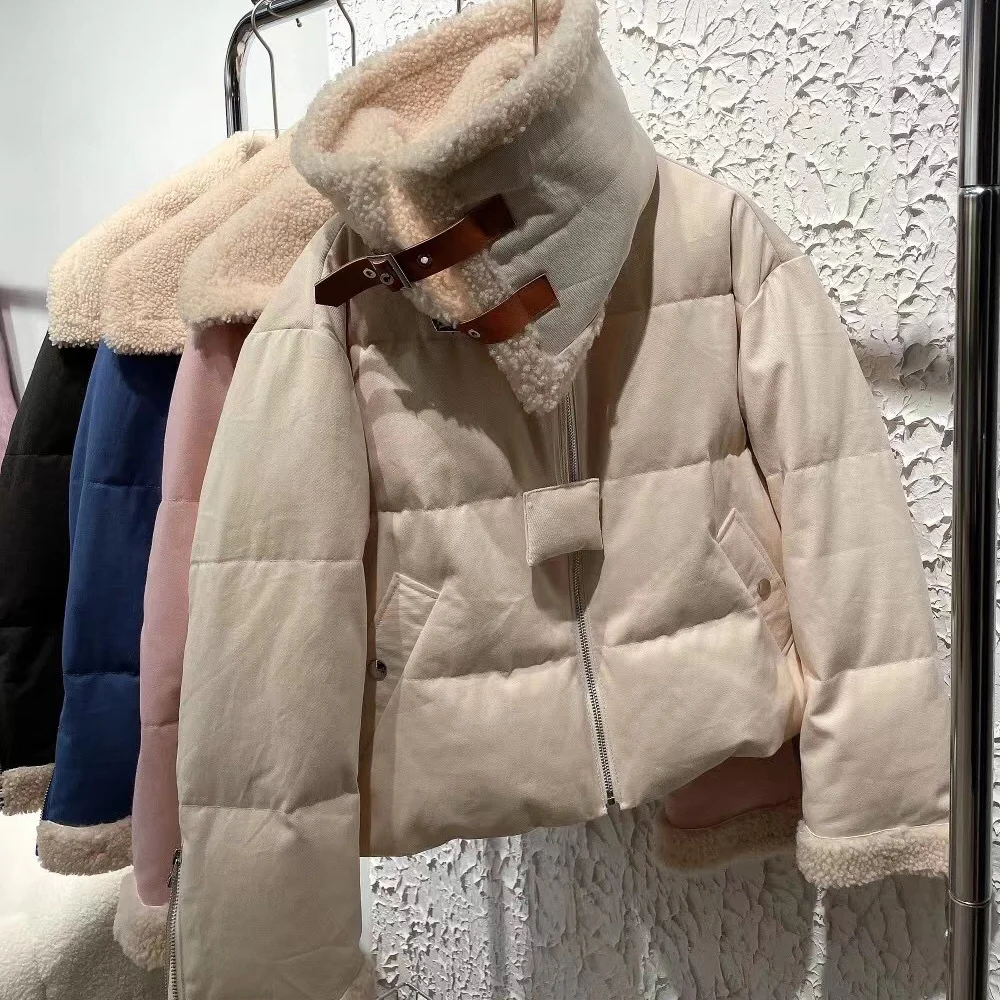 

Ladies Cotton Coat Mongolia Fur Collar And Cuff