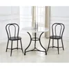 Furniture Marble Bistro Table Height Adjustable Round Top Black Iron Base Dining Room Kitchen Small Space Home Decor 6