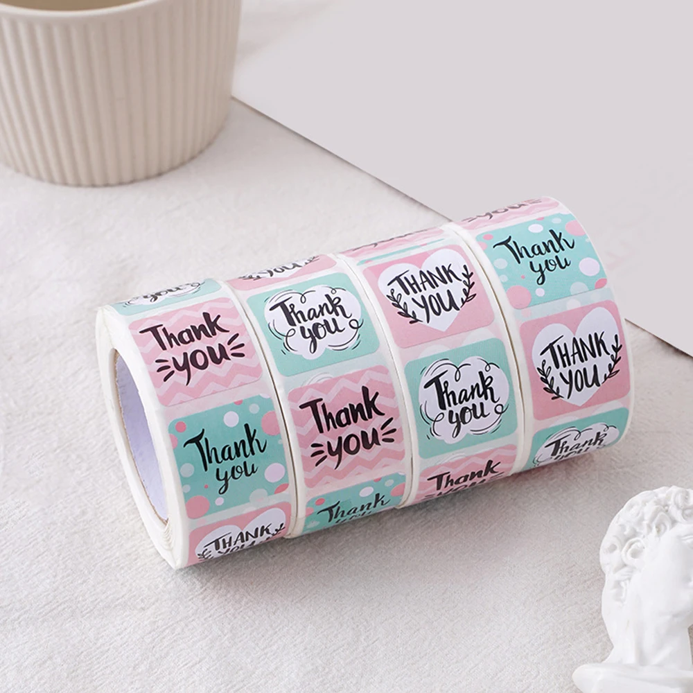 100-500Pcs Thank You Stickers 2.5cm Baking cake Packaging Envelope Sealing labels Small Business Decoration Wedding Stickers