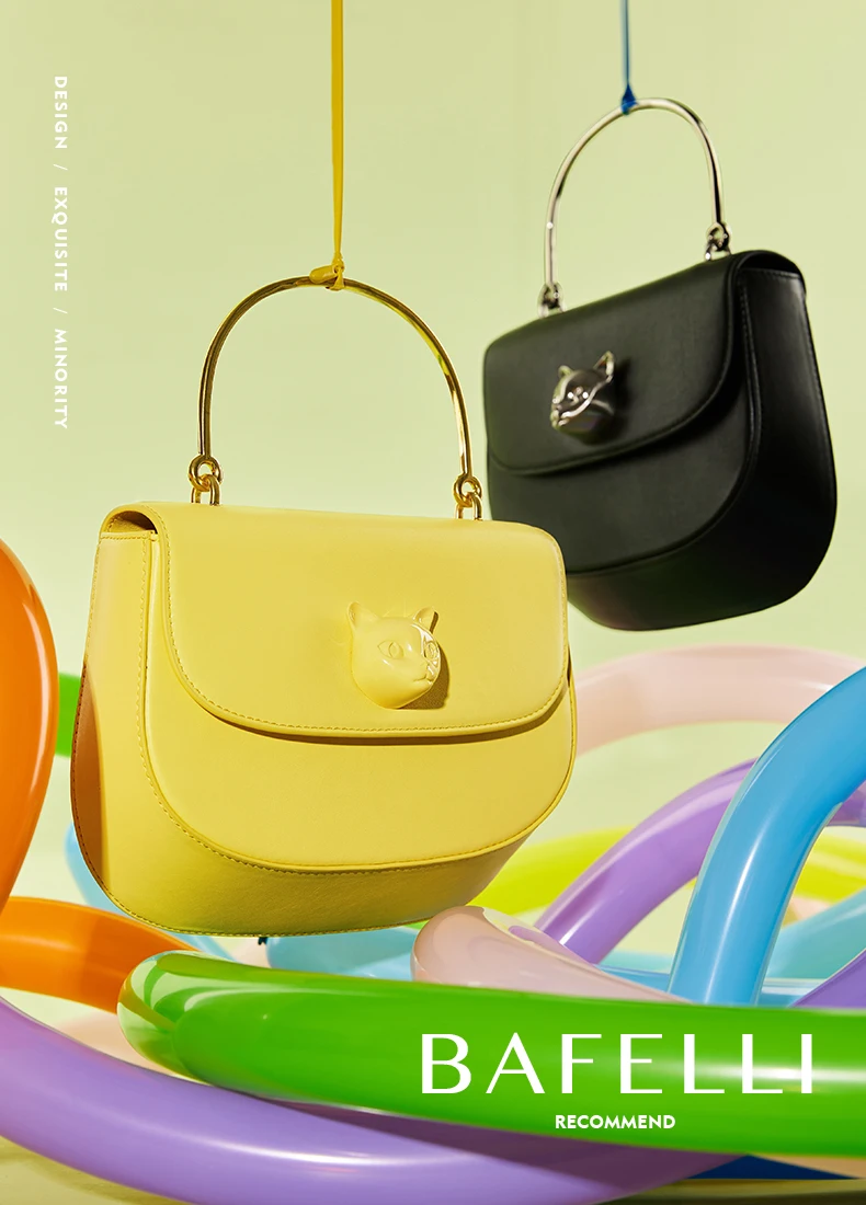 Half moon genuine leather crossbody bag front view