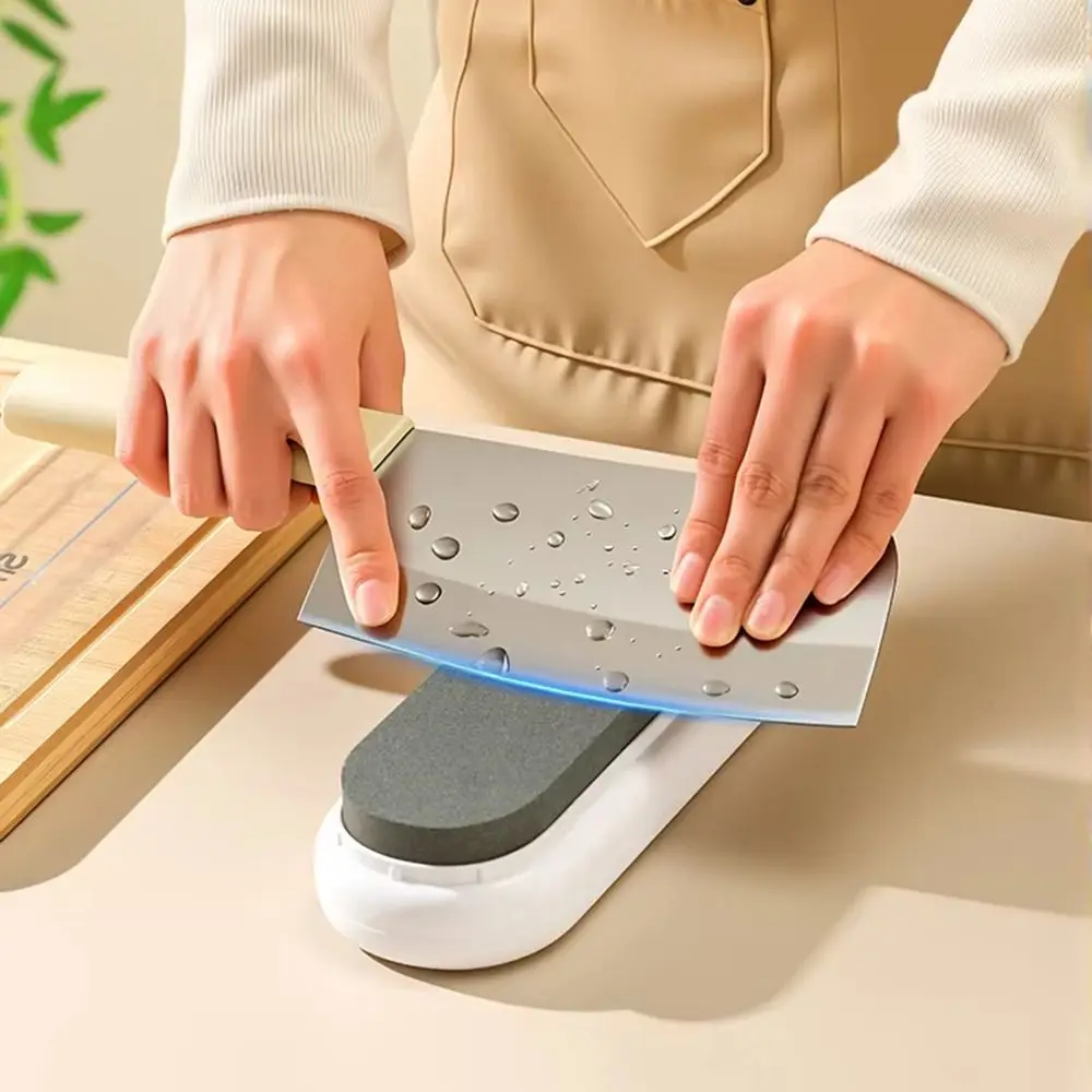 Affilatore Rapido 3 in 1 Multifunzionale con Foro per Appendere, Pietra per Affilare Coltelli da Cucina Professionale Antiscivolo - immagine 2