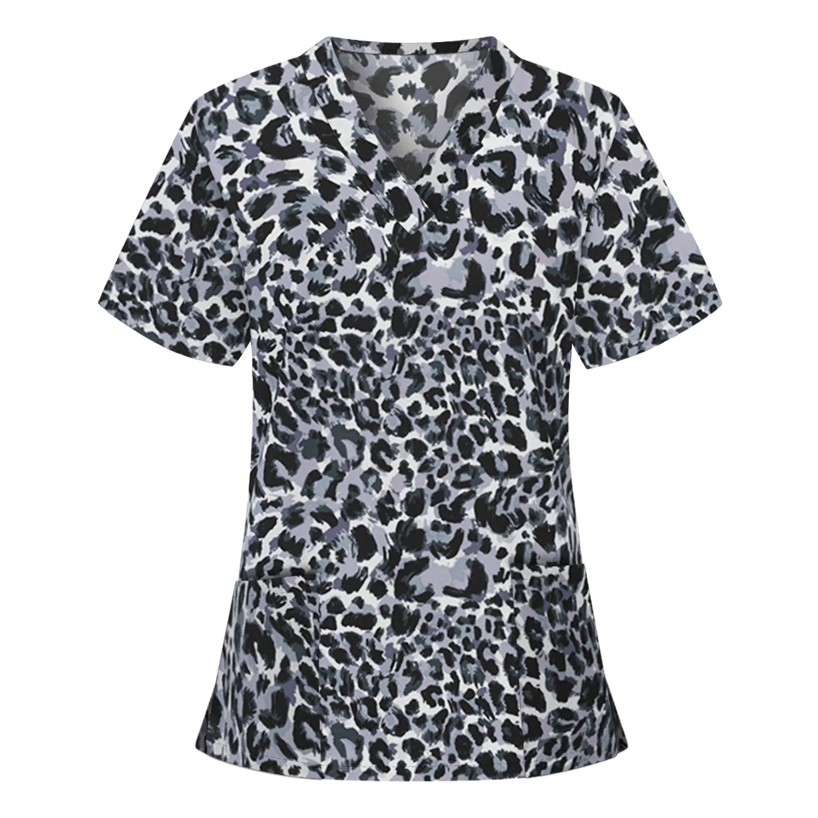 

Floral Nursing Scrubs Tops Women Working Uniform Blouse Short Sleeve V-neck Uniform Blusas Nursing Clothes Nurses Tunic Uniform