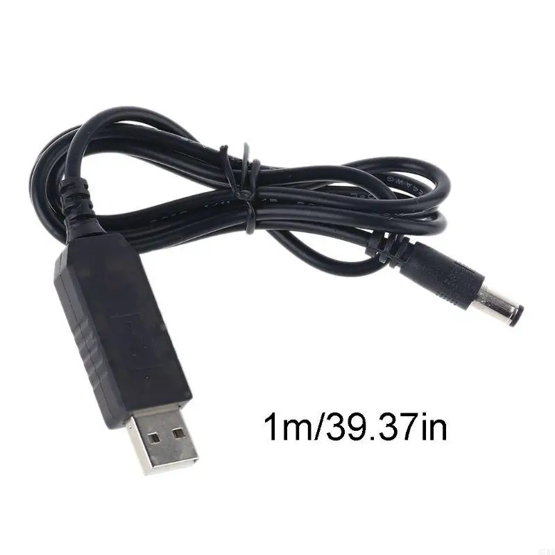 Universal for QC USB To 5V-12V Adjustable Step Up 5.5x2.1mm Cable Power Line For WiFi Router LED Strip