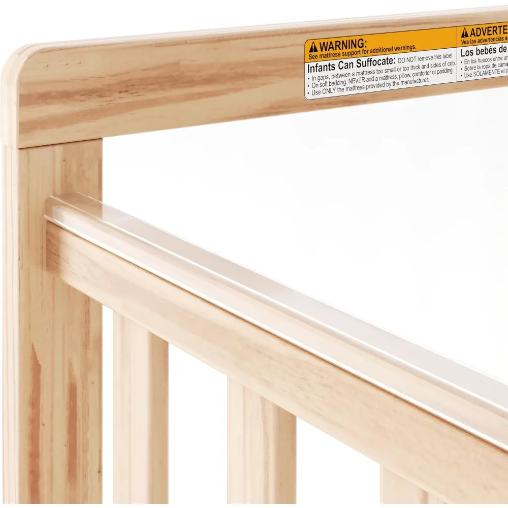 SafetyCraft Clearview Compact Daycare Crib, Durable Wood Construction, Non-Marking Casters (2 Locking), Includes 3” InfaPure 6