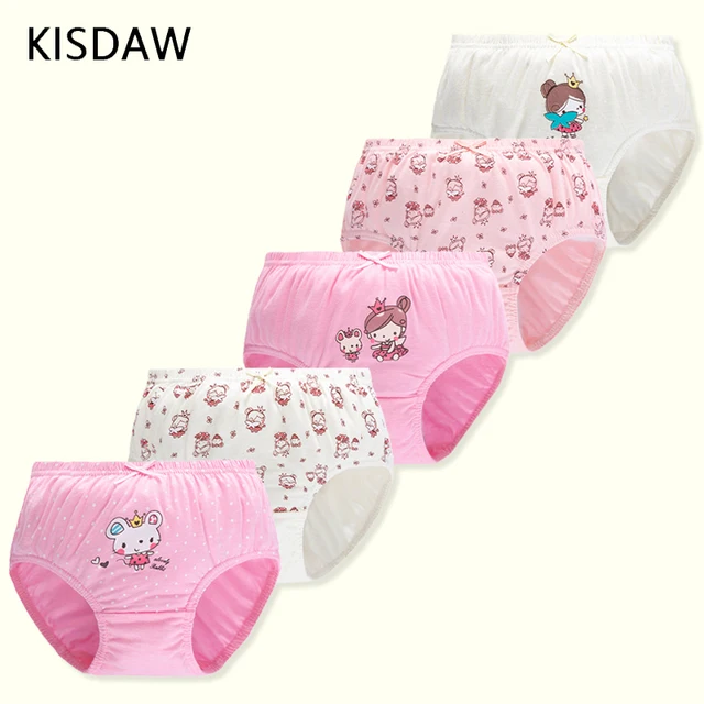 Puberty Girlgirls Cotton Underwear 5-pack - Cartoon Panties For