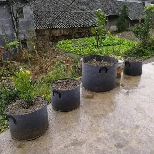 Növénytermesztésű Táskák Érezhető Zöldség Edények Kerti Burgonya Ültető Táska Fogantyúval Megvastagodott Bonsai Virágcserepek 1/3/5/7/10 Gallon - Image 3