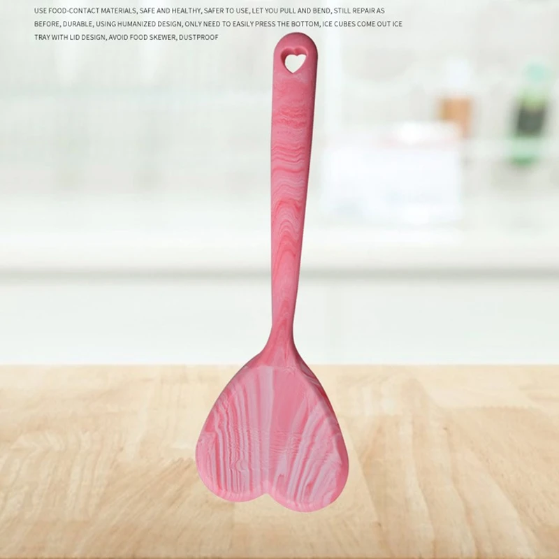 

Silicone Heart-Shaped Spatula Pan Kitchen Stir-Fry Spatula Cooking Utensil Turners Fried Steak Shovel Kitchen Tool