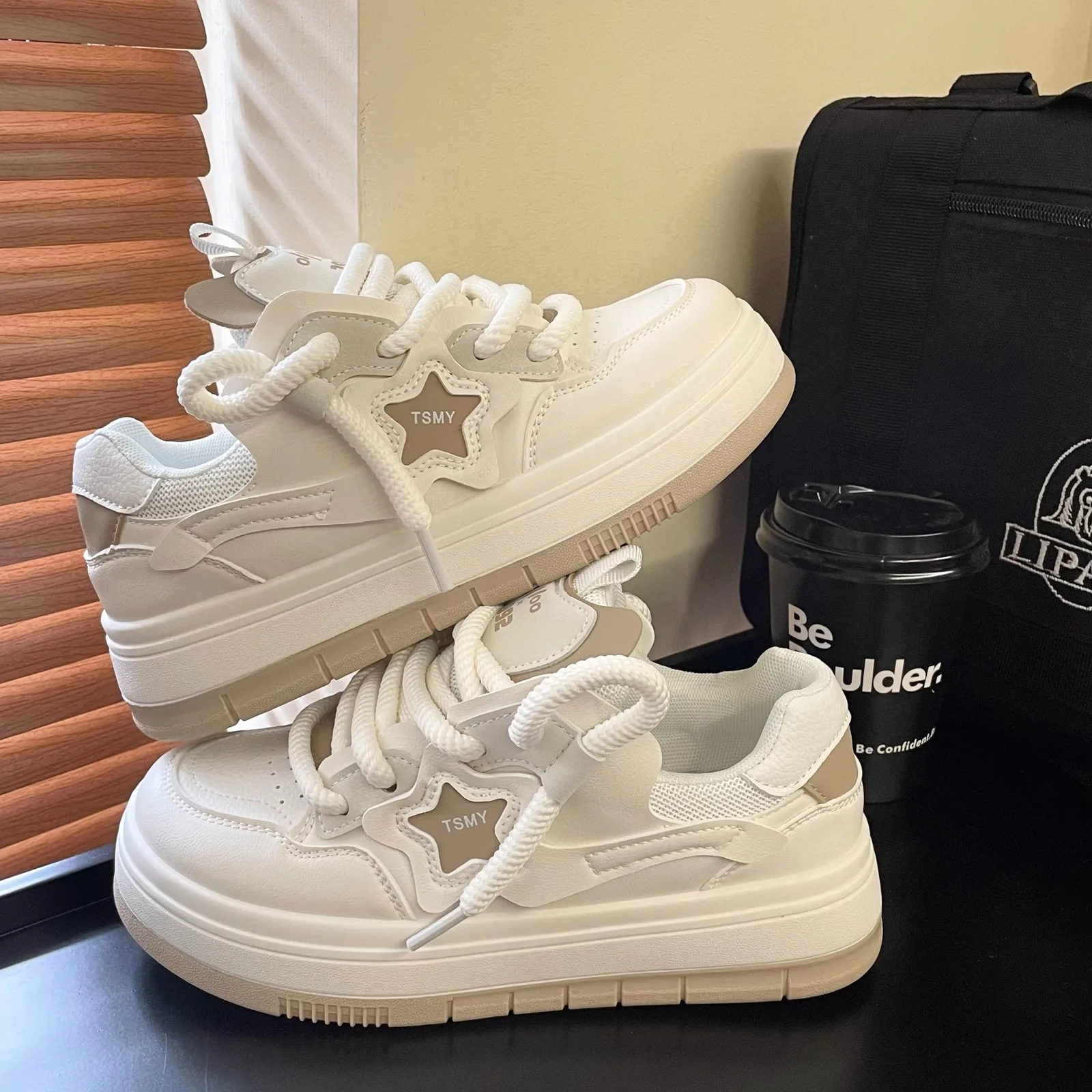 Women Platform Sneakers Star Design Lace Up Skateboard Flat Outdoor Comfortable Running Sports Shoes Tennis Jogging Sneakers - Image 5