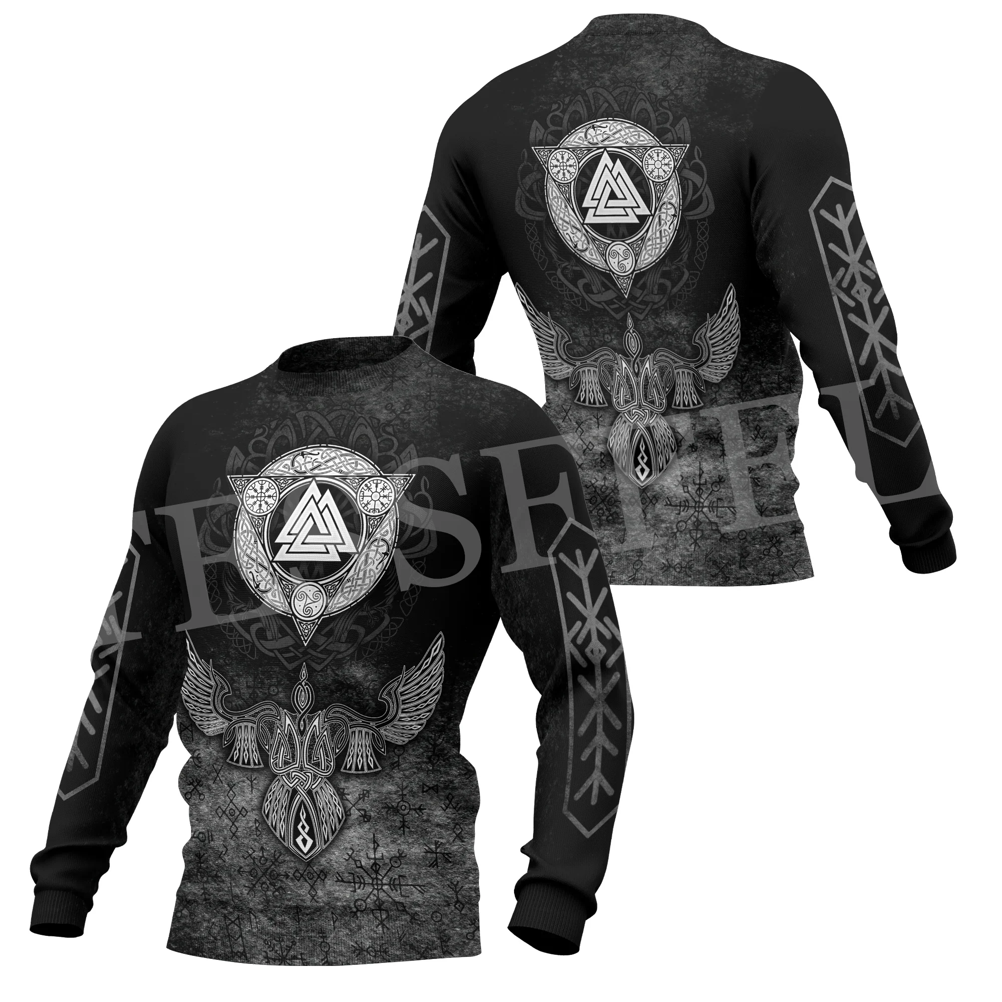 NewFashion Wolf Fenrir Odin Nordic Warrior Mythology Tattoo Retro Streetwear Tracksuit Pullover Harajuku Jacket Casual Hoodies C