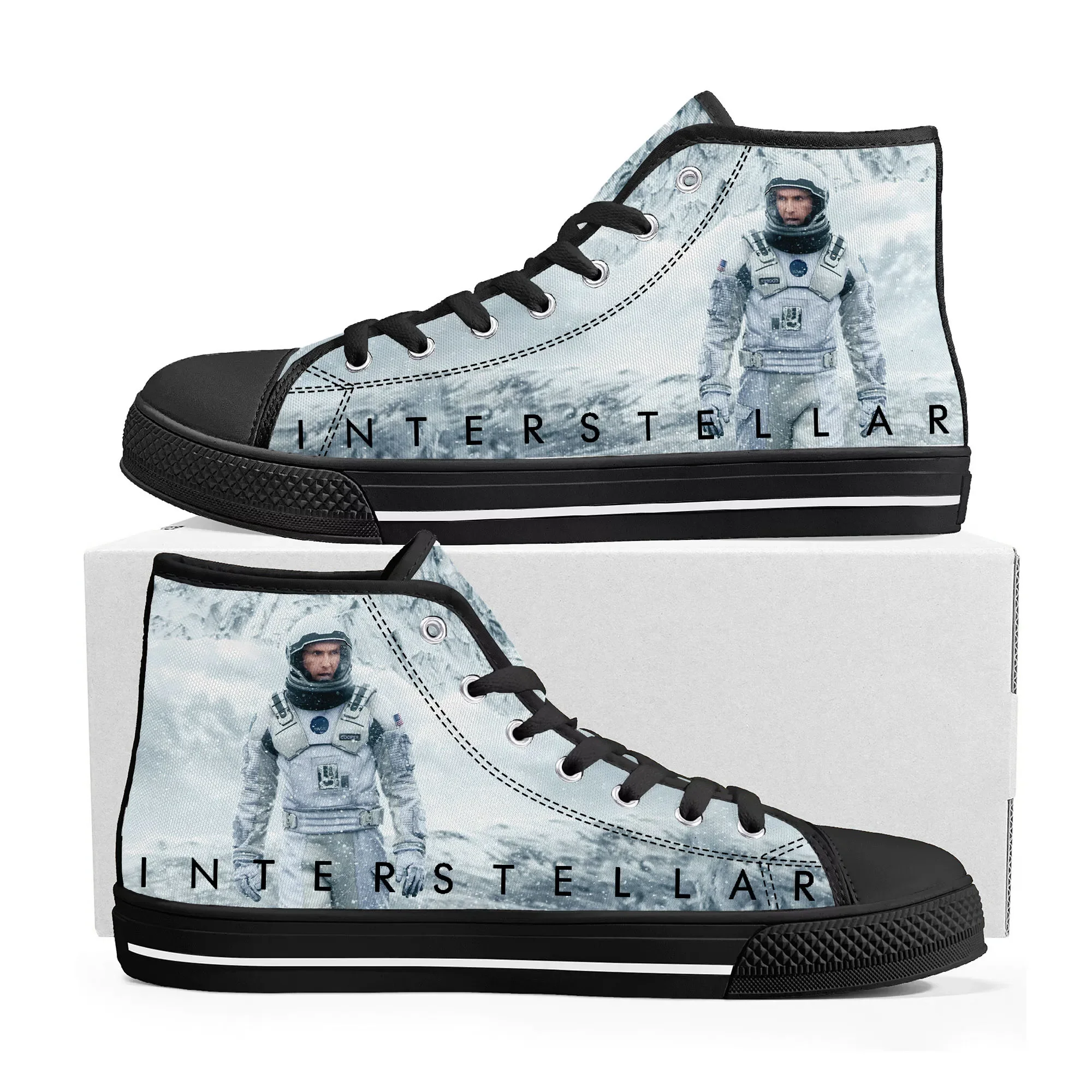 Interstellar Science Fiction Film wormhole High Top Sneakers Mens Womens Teenager Canvas Sneaker Casual Shoes Customize Shoe