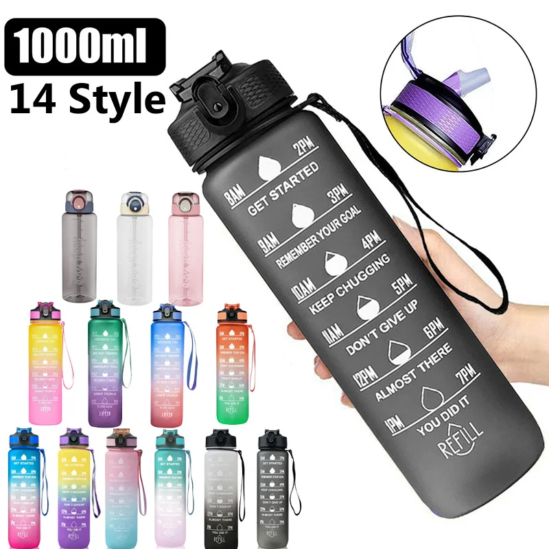 Description Picture 5 of itemMotivational Sport Water Bottle Leakproof Drinking Bottles Outdoor Travel Gym Fiess Jugs For Kitchen