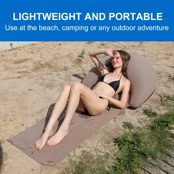Outdoor Camping Inflatable Beach Sleeping Pads With Pillows Travel Mat Foldable Ultralight Air Mat Built In Inflator Pump Hiking